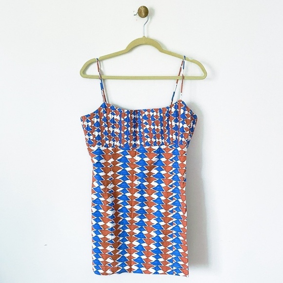 ❤️ NWT The Ophelia Sleeveless Linen Slim Mini Dress by Maeve Blue Floral Wave 12 - Picture 5 of 9